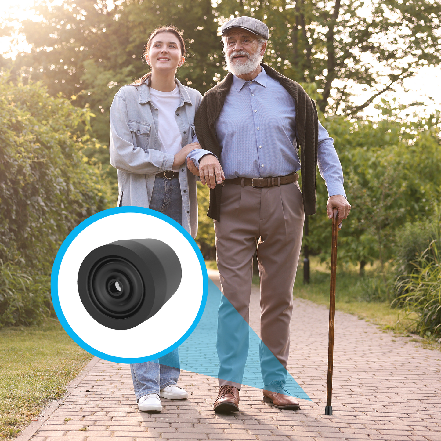 1-Inch Walker Rubber Tips (6-Pack) – Non-Skid with Metal Insert