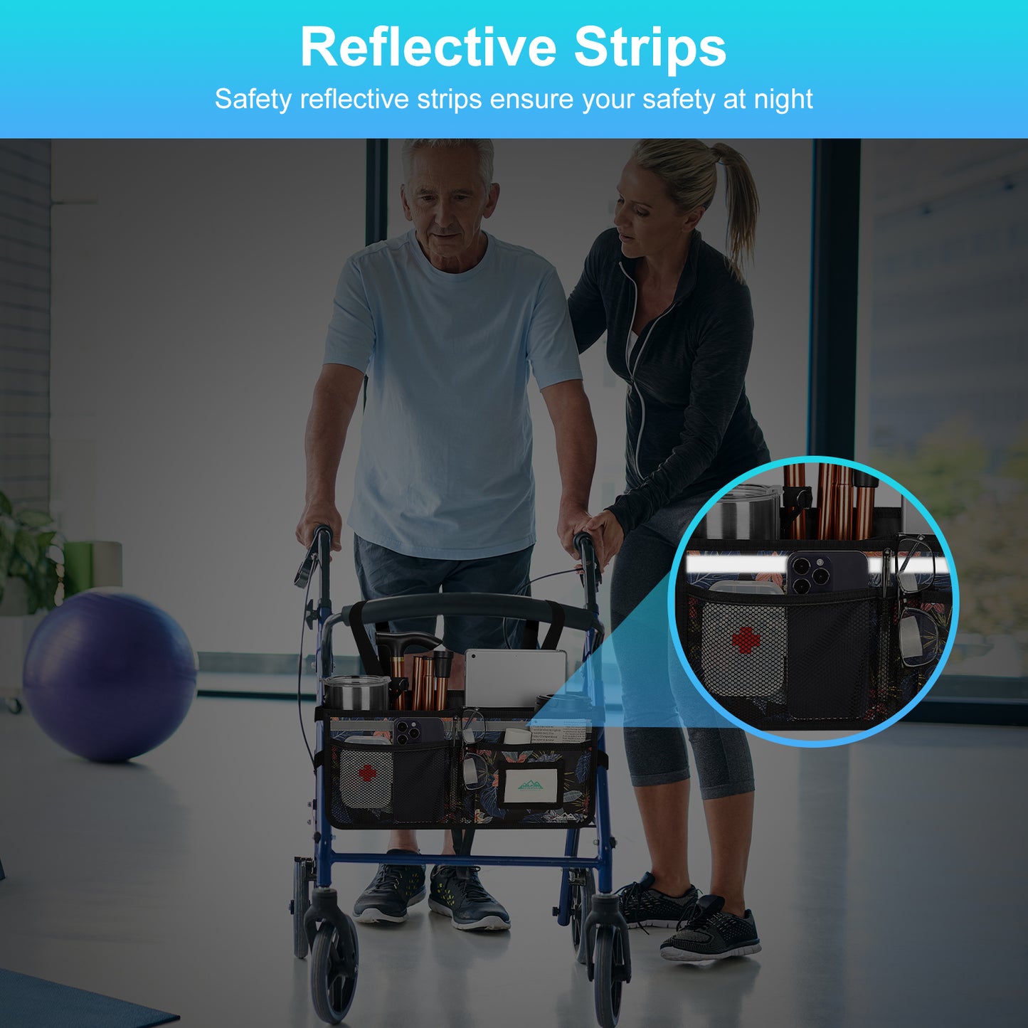 Large Capacity Rollator Basket