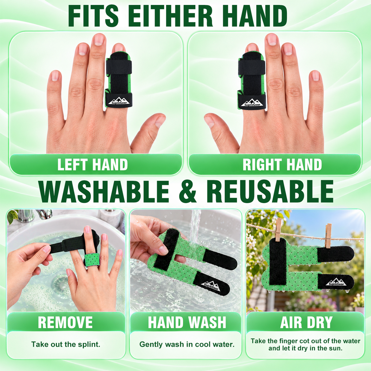 Finger Splint Support 2 Pack Adjustable Trigger Finger Brace for Broken Sprain Arthritis