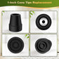 Non-Slip Rubber Cane Tip Replacement, Heavy Duty Walking Cane Foot with Metal Insert for Stability and Support