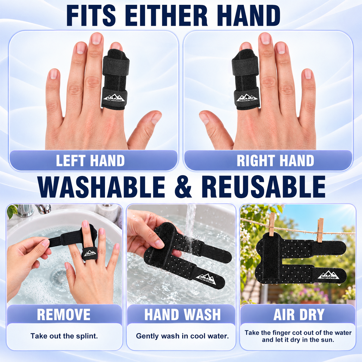 Finger Splint Support 2 Pack Adjustable Trigger Finger Brace for Broken Sprain Arthritis