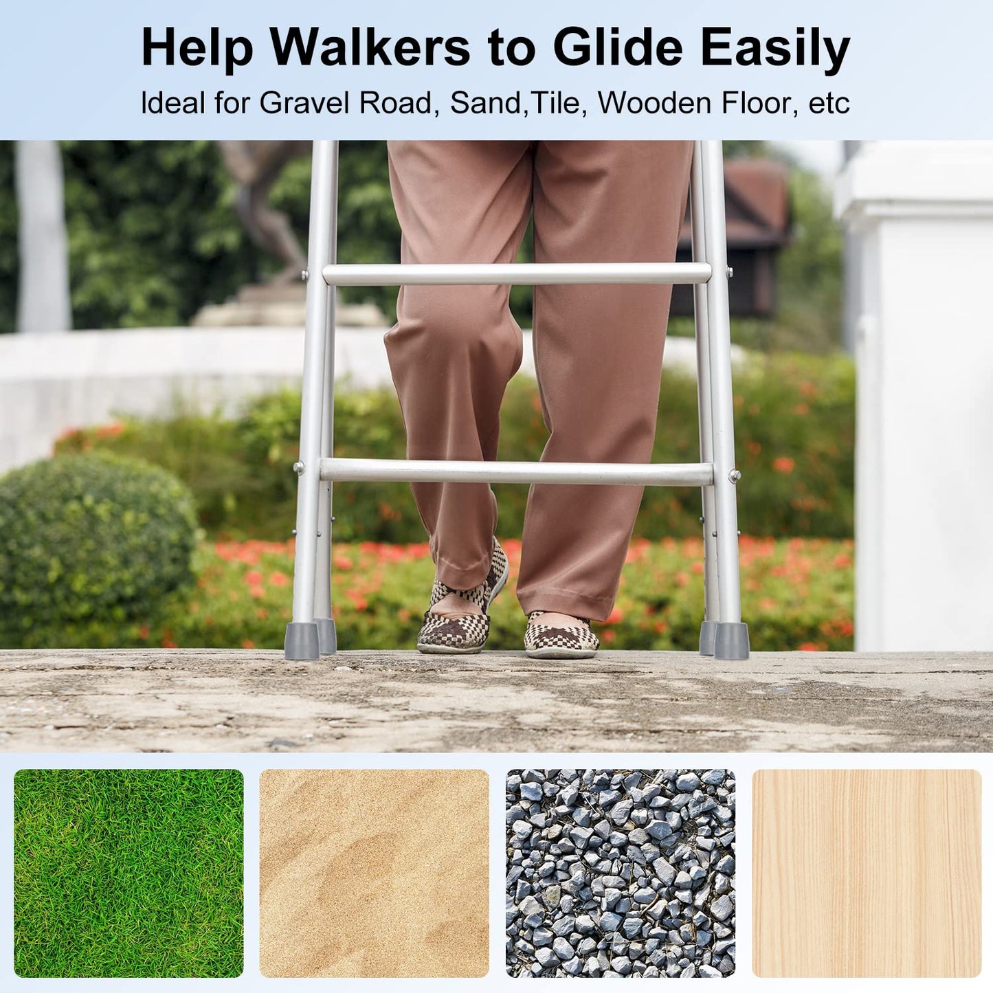 8 Pcs Heavy Duty Rubber Walker Tips