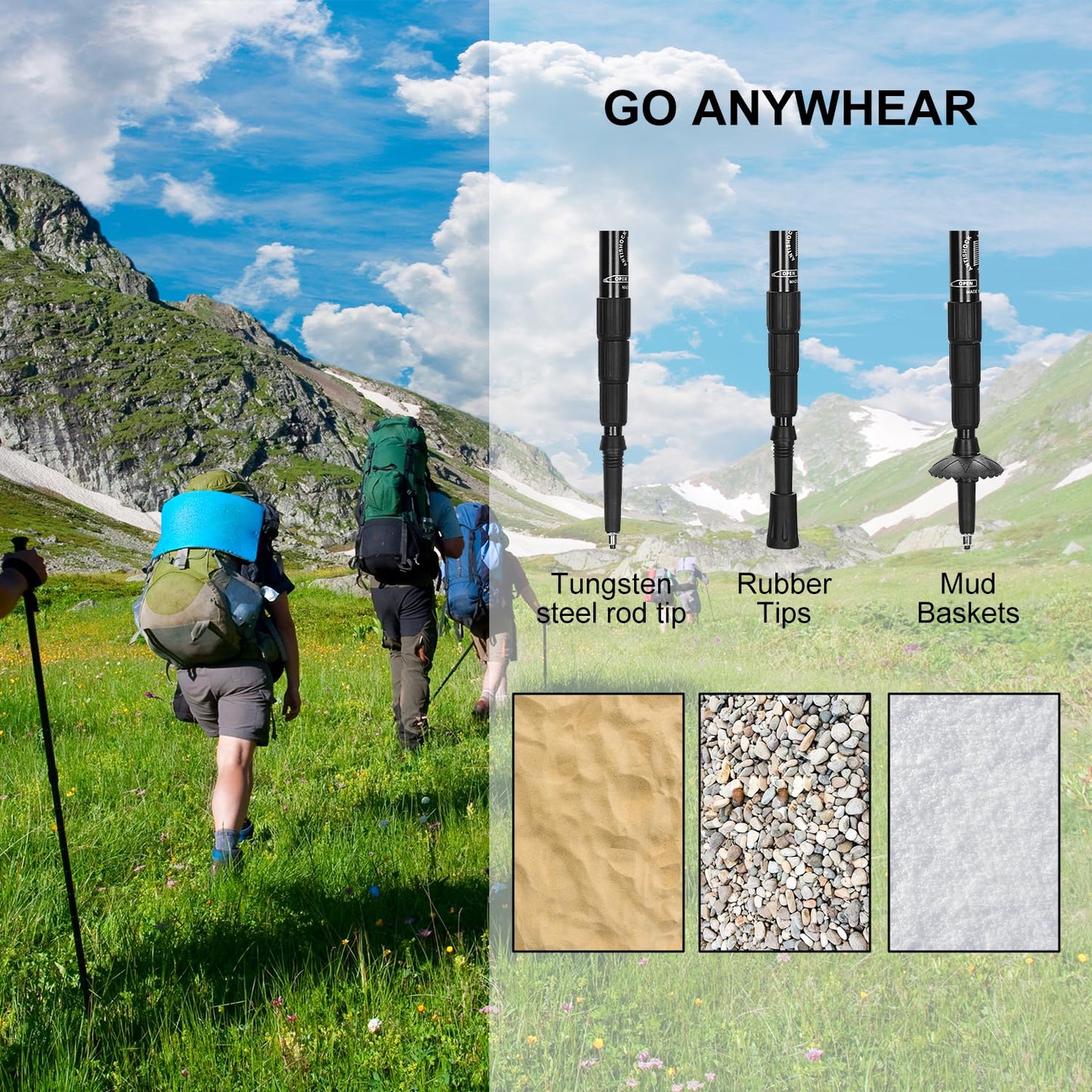 2 Pack Aluminum Trekking Poles