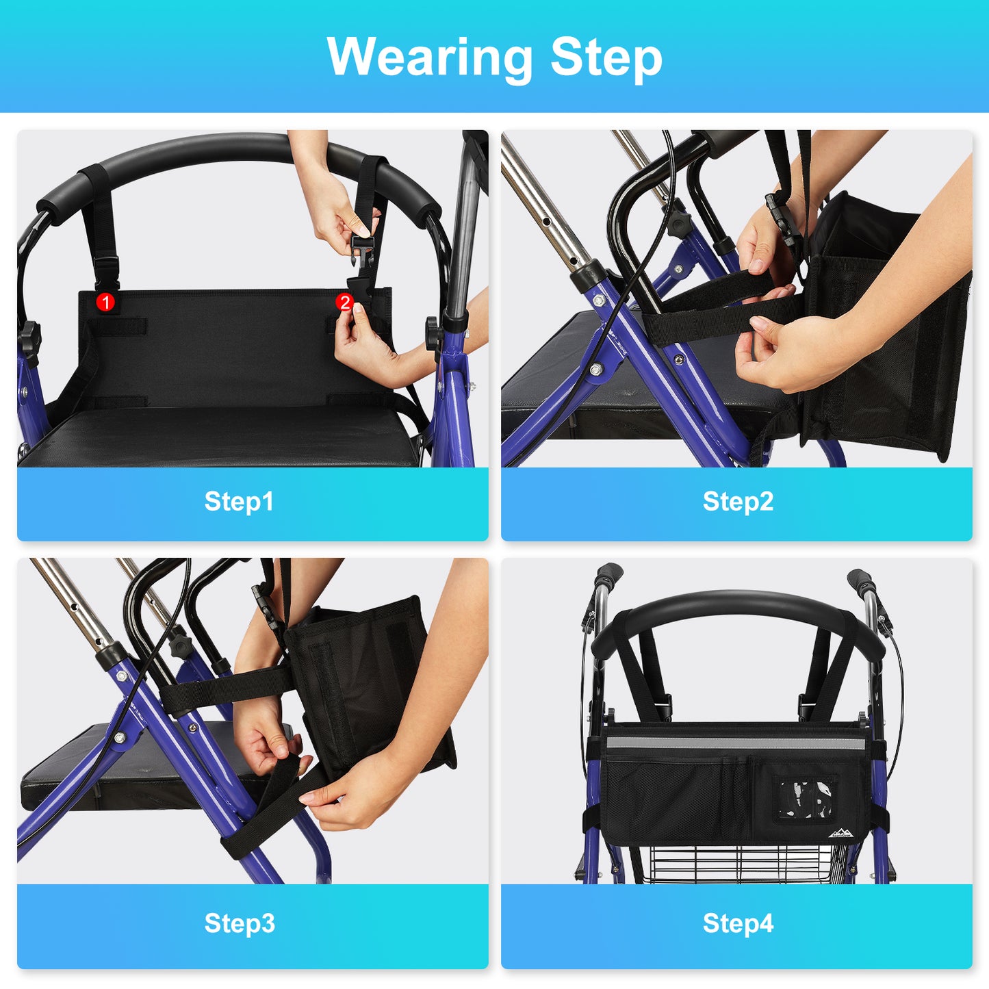 Large Capacity Rollator Basket