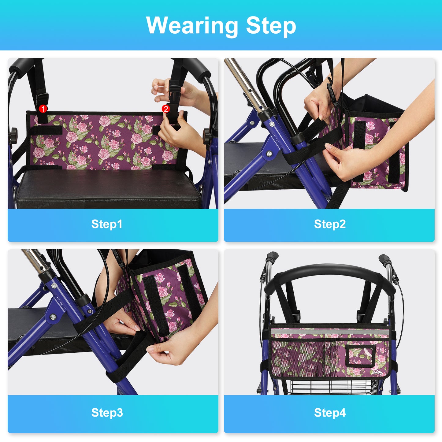 Large Capacity Rollator Basket