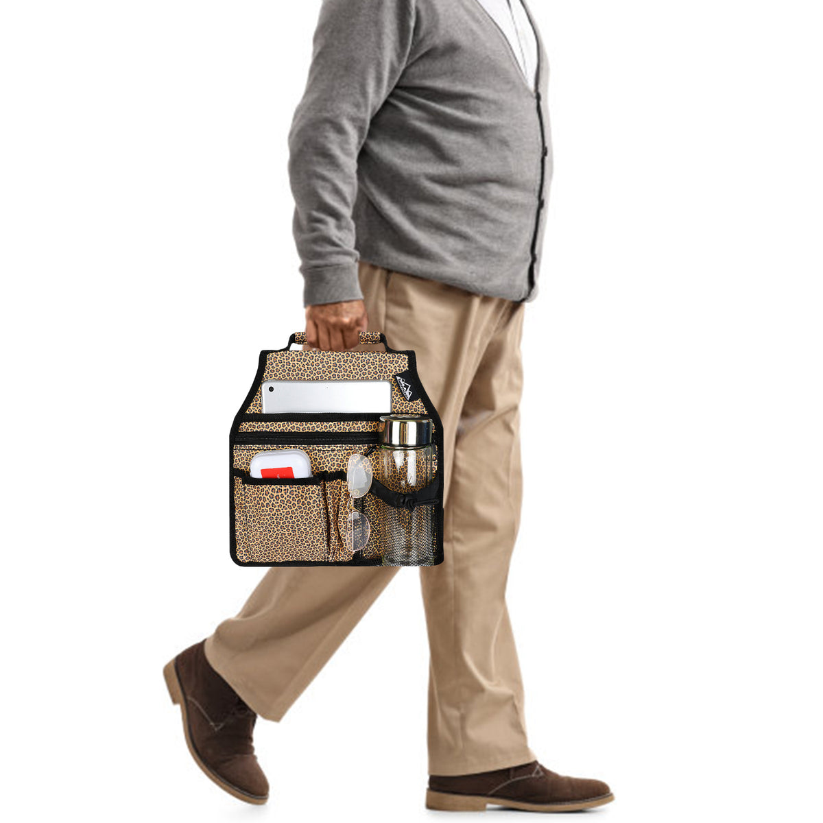 Walker Side Bag Organizer for Side Bar Walkers with 8 Pockets