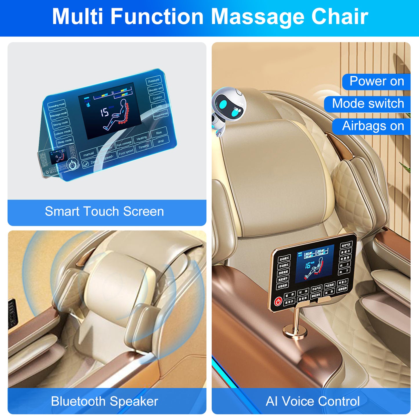 Save 70% - Zero-G Massage Chair: Ion Recline, SL Track, Heat Therapy, AI Voice, BT Speaker