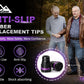 3/4 Inch Cane Tips, Non-Slip Rubber Replacement Tips for Walking Canes, Heavy-Duty All-Terrain Feet with Metal Insert, 2-Pack