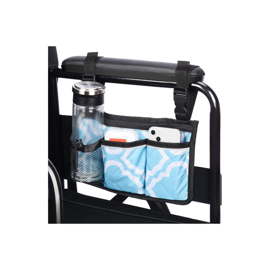 6 Pocket Wheelchair Side Bag with Reflective Stripes