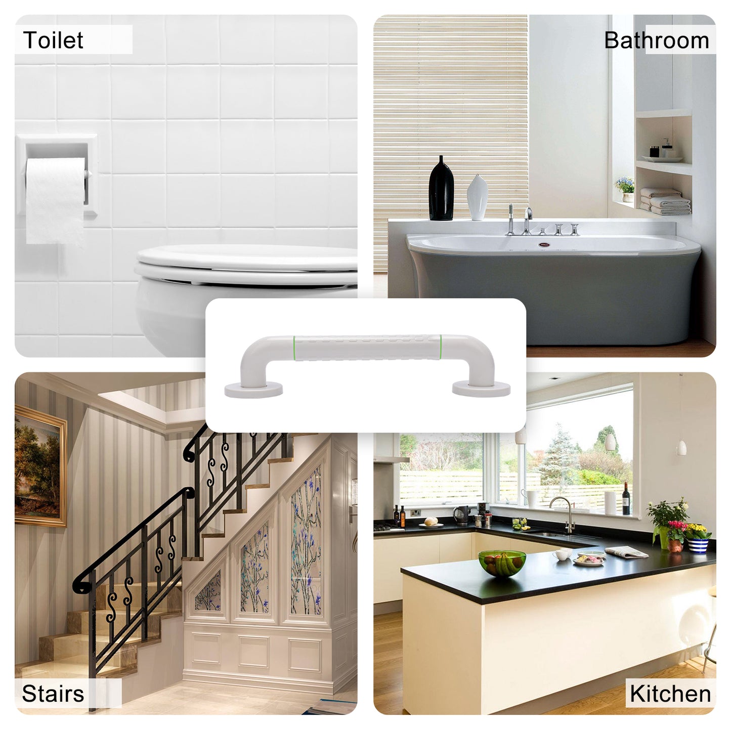 Non-Slip 304 Stainless Steel Bathroom Grab Bar Rail