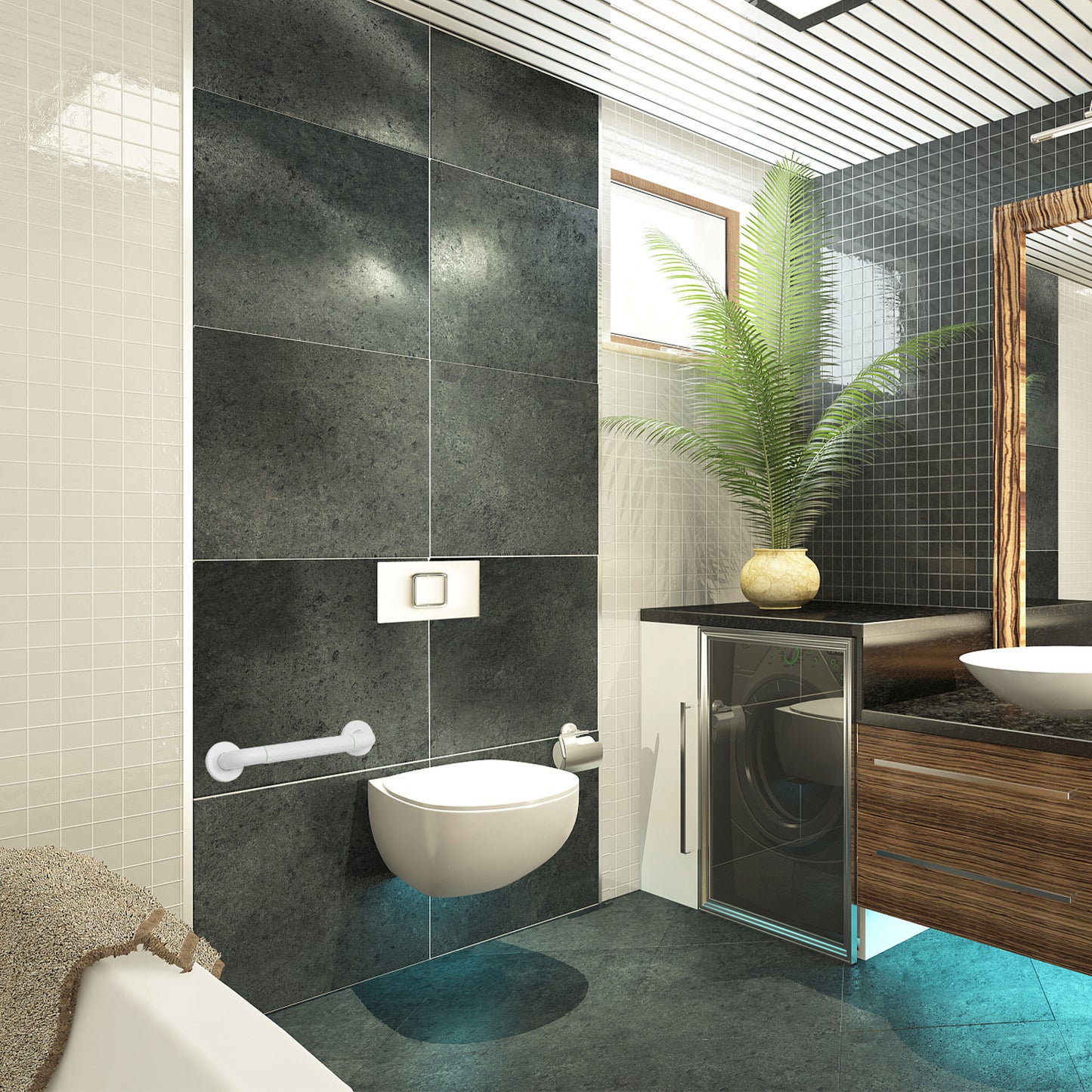 Non-Slip 304 Stainless Steel Bathroom Grab Bar Rail