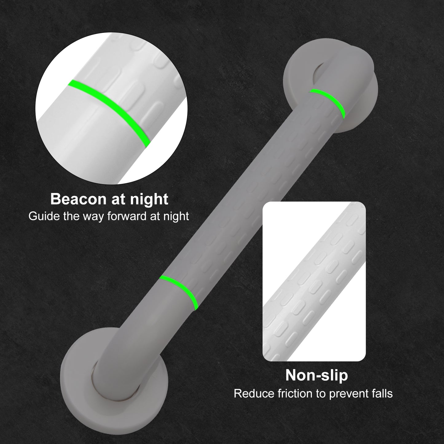 Non-Slip 304 Stainless Steel Bathroom Grab Bar Rail