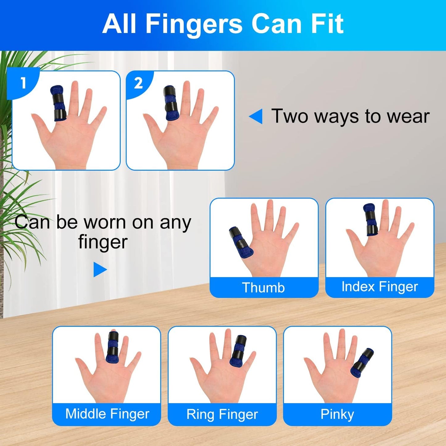 4 Pack Adjustable Finger Splint