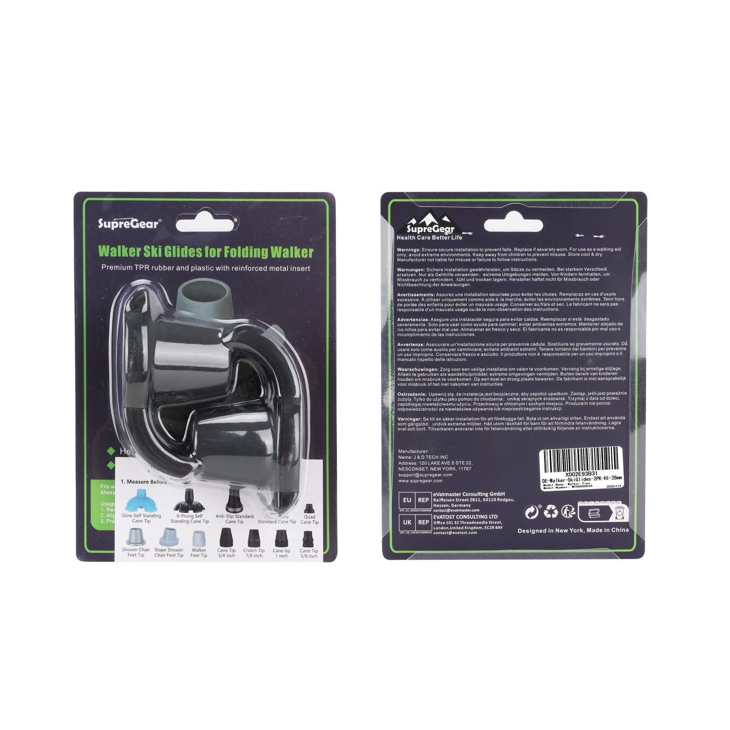 Walker Ski Glides (2-Pack) – Durable Glider Caps for Seniors Walkers