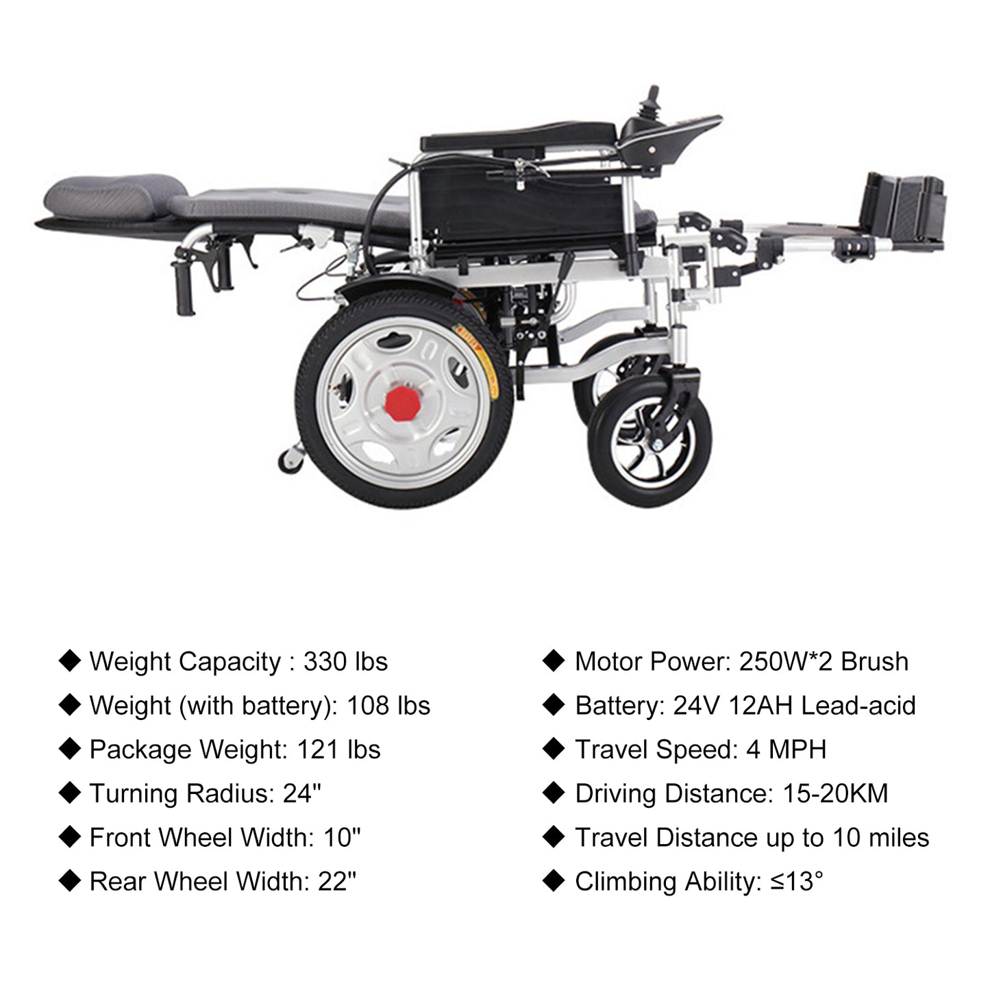 Save 70% - Foldable Electric Wheelchair w/Adjustable Backrest, 500W