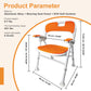 Instant-Fold Shower Chair w/ Adjustable Height & EVA Cushion