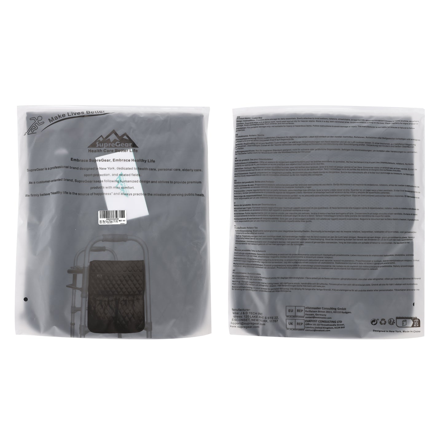 Universal Walker Bag Organizer with Multiple Pockets