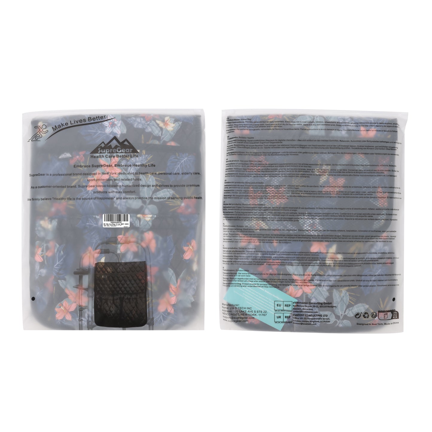 Universal Walker Bag Organizer with Multiple Pockets