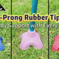 Self-Standing Cane Tip, 3/4" Quad Rubber Base with Anti-Slip Support for Canes