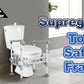 3-Way Adjustable Toilet Safety Frame, Anti-Slip Handrails, Suction Cups, Supports 220 lbs