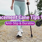 1-Inch Replacement Cane Tips – Anti-Slip Durable Rubber with Metal Insert