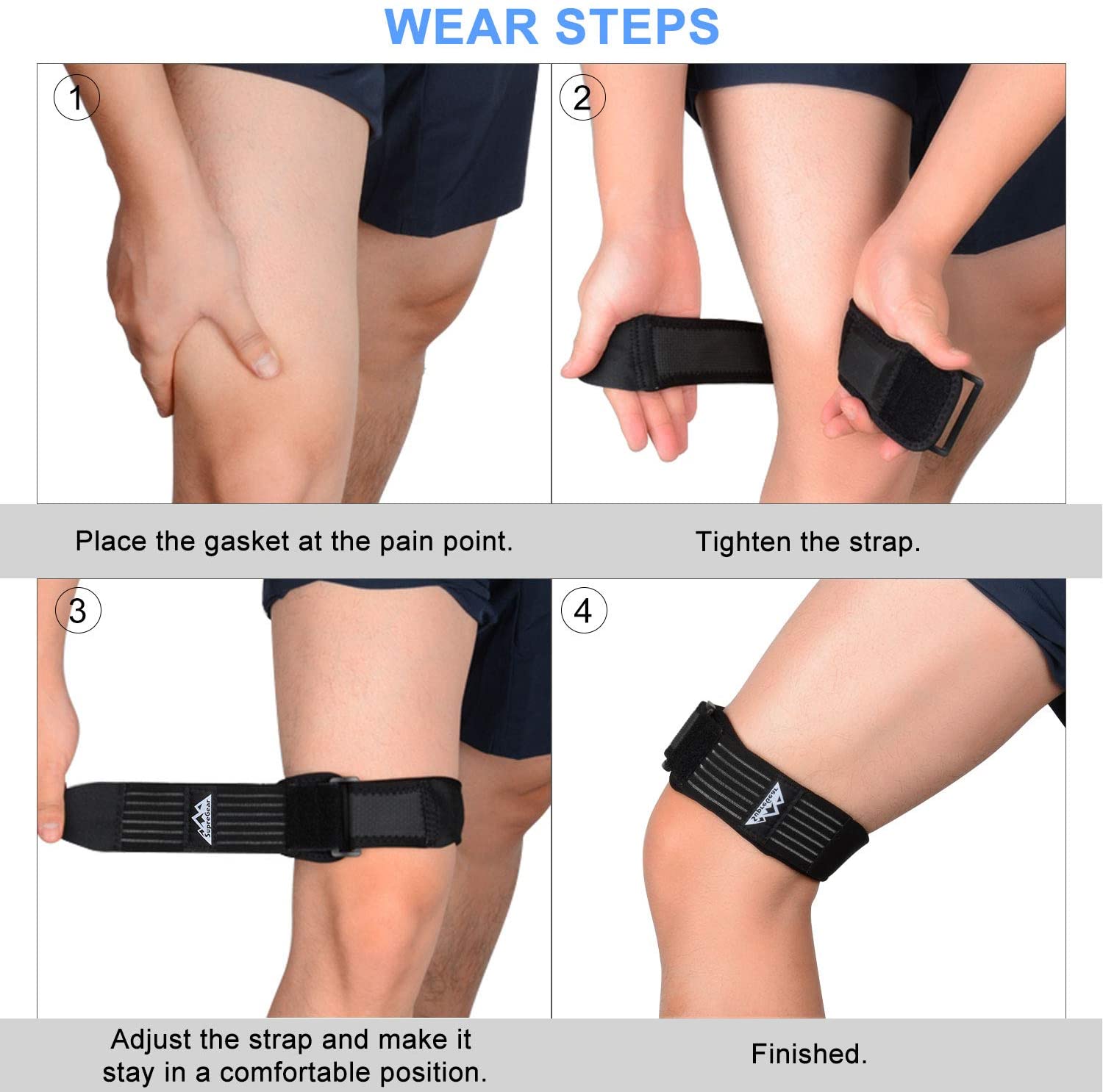 Adjustable ITB Iliotibial Band Wrap Strap for Knee