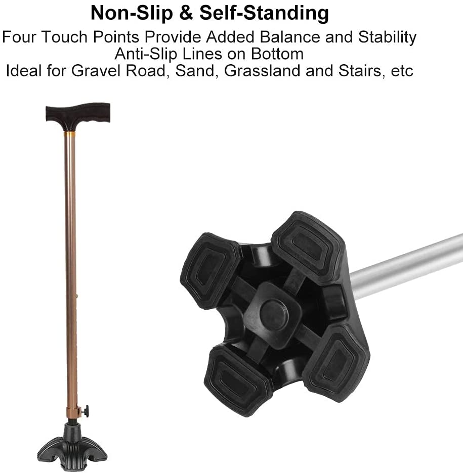 Stable 4 Prong Replacement Foot for Folding Cane Tip - SupreGear