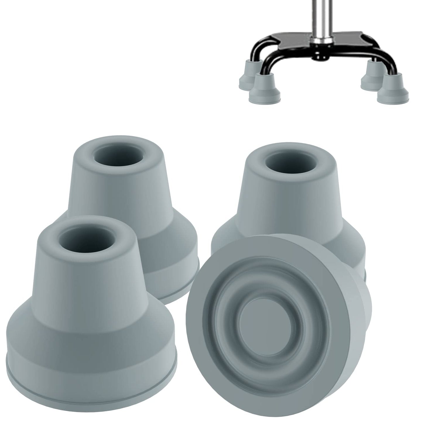 4pcs Quad Rubber Cane Tip