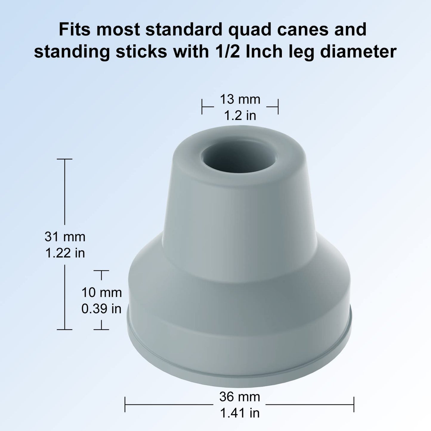 4pcs Quad Rubber Cane Tip
