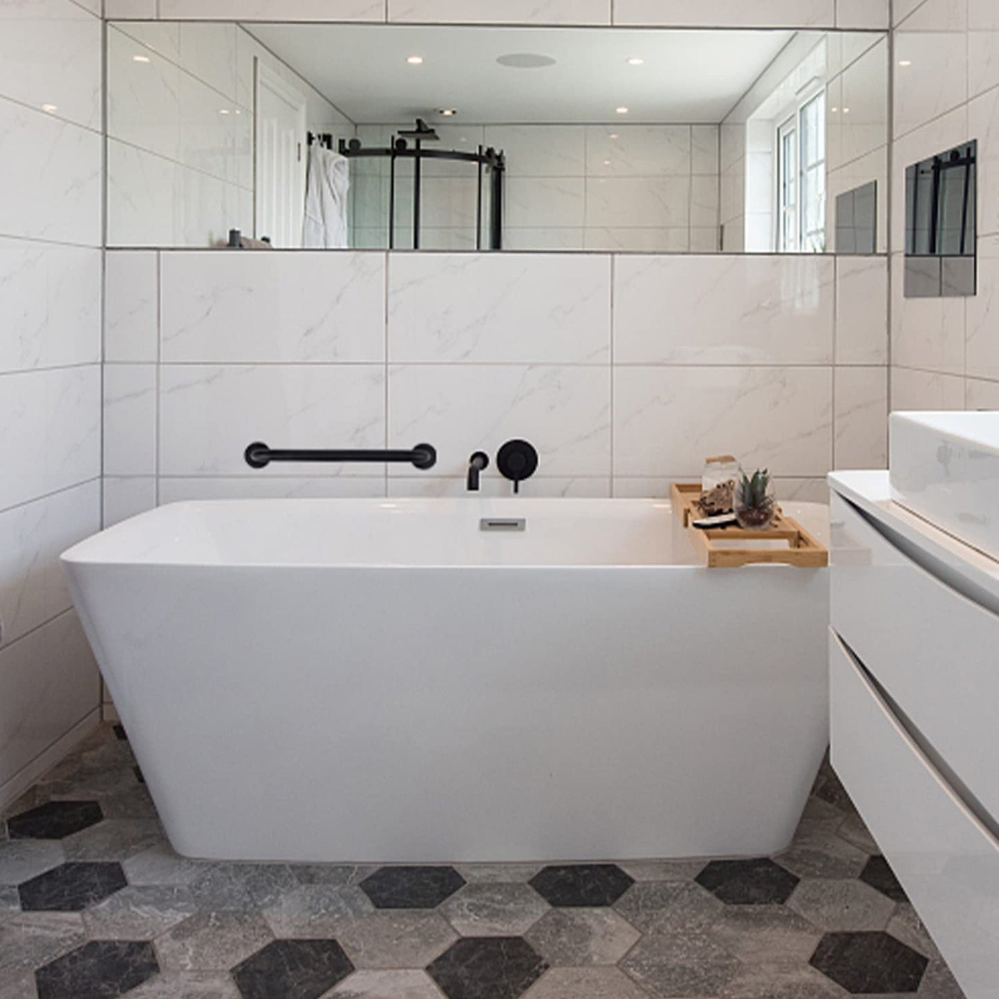 Non-Slip Black Bathroom Safety Grab Bar
