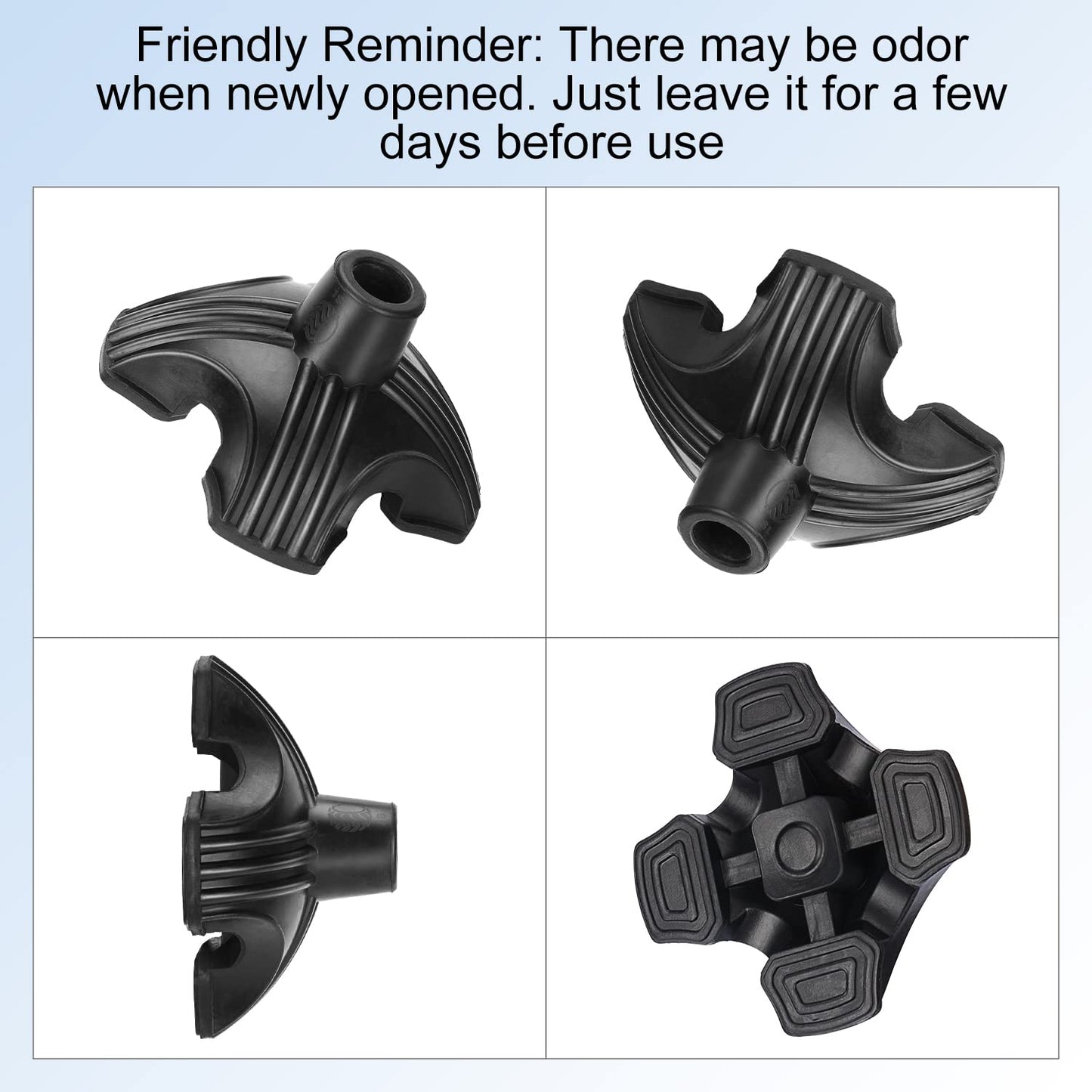 1 Pack Non-Slip Heavy Duty 4 Support Rubber Cane Tips