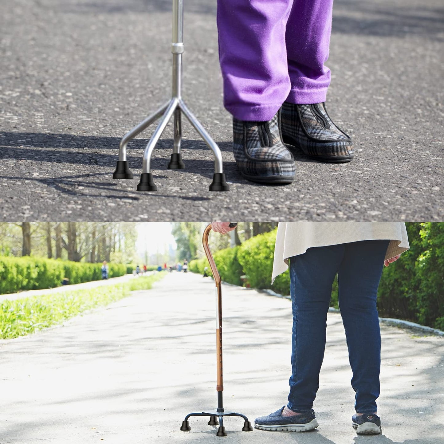 4pcs Quad Rubber Cane Tip