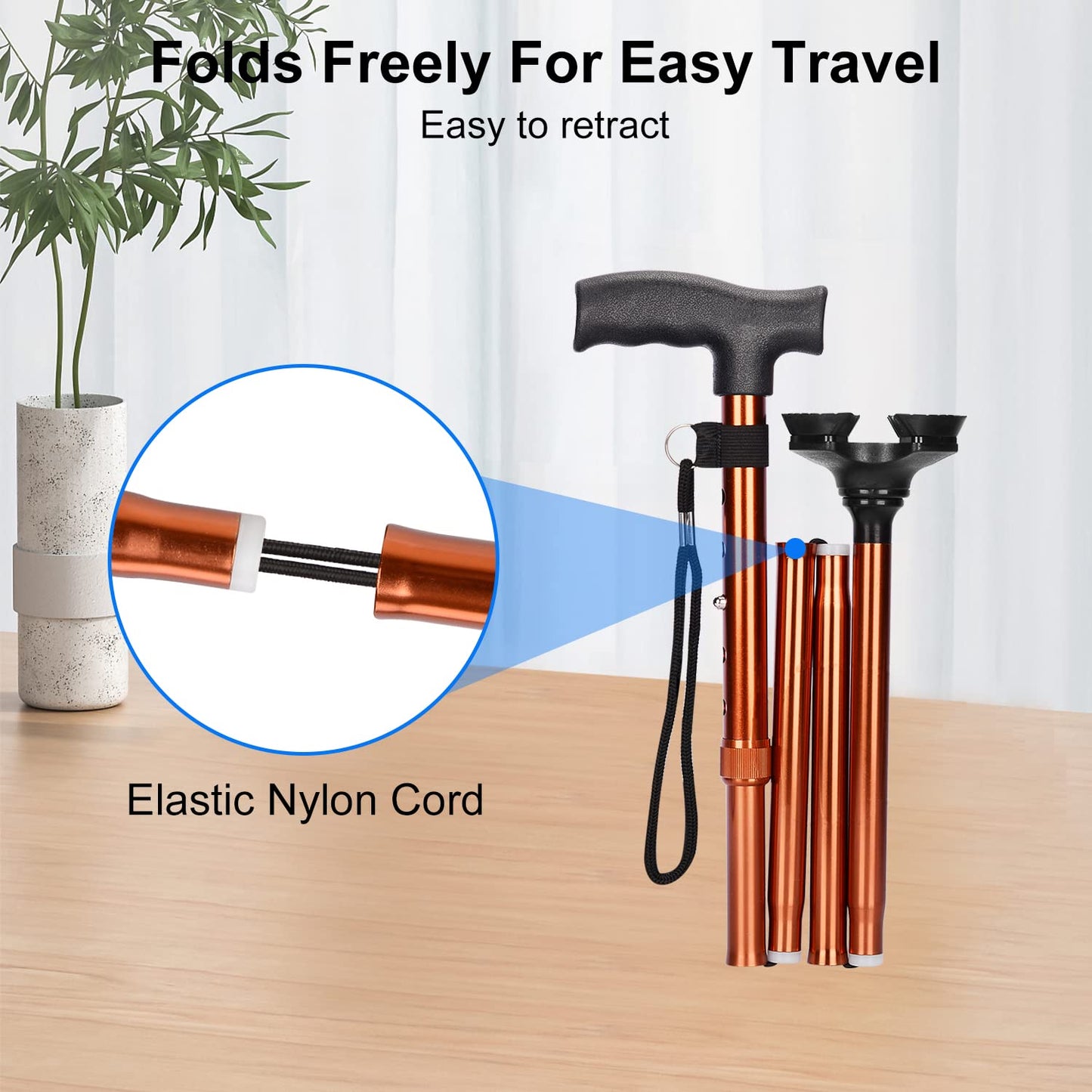 5-Level Adjustable Folding Cane