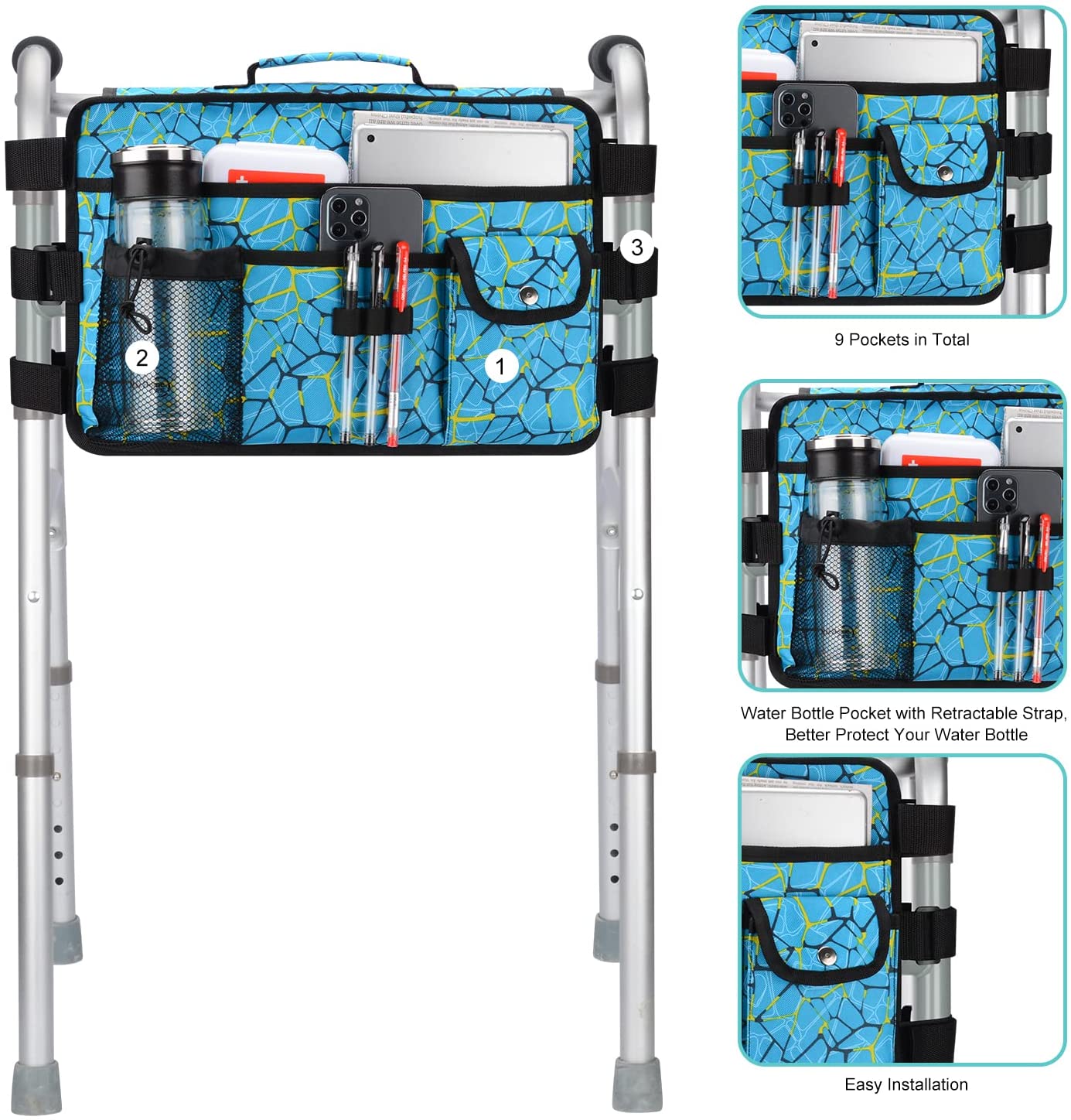 Double Side Walker Bag with 9 Pockets