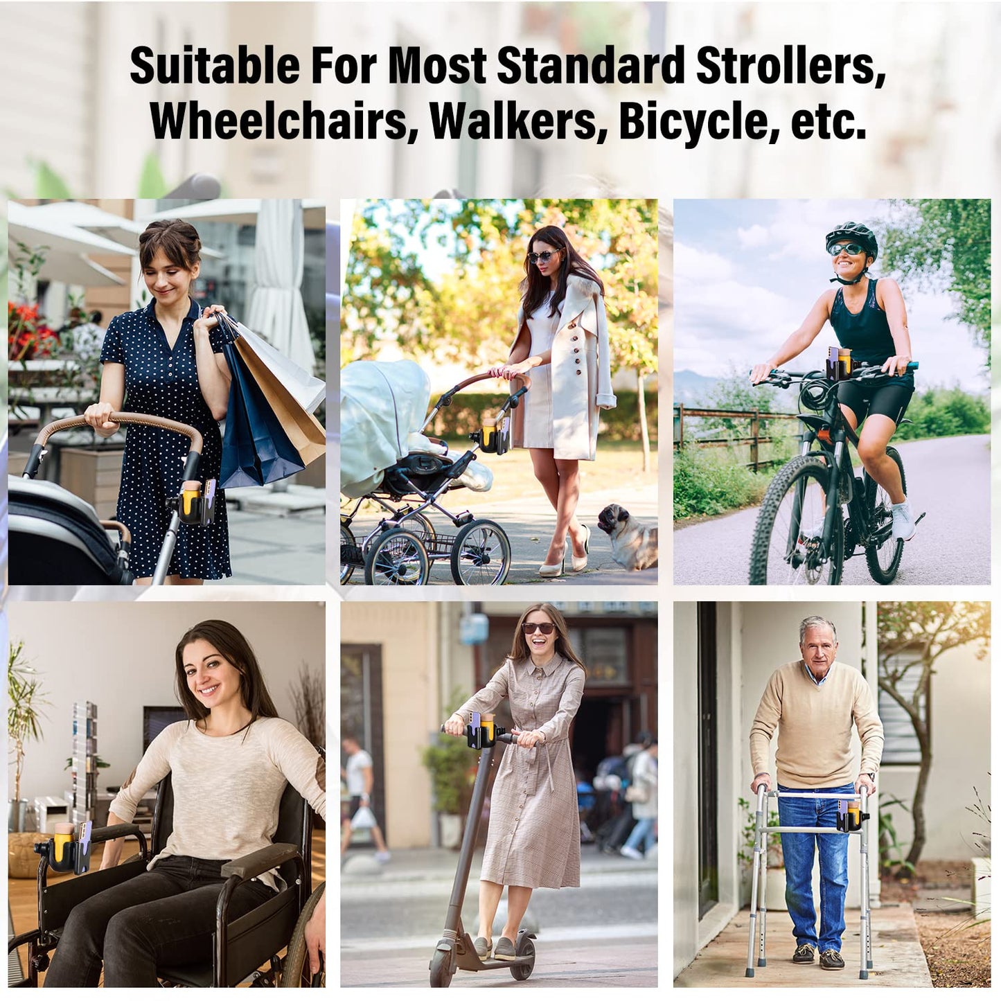 Bottle and Phone Holder Accessory for Stroller Walker Bike